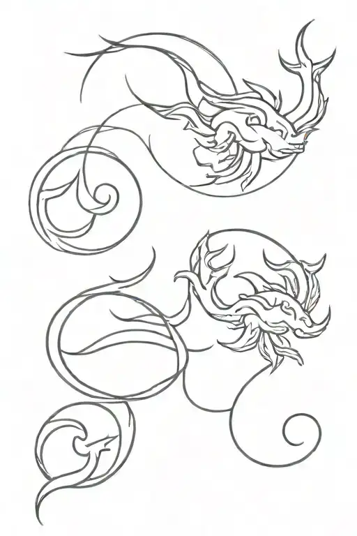 pisces Taurus tattoo design idea