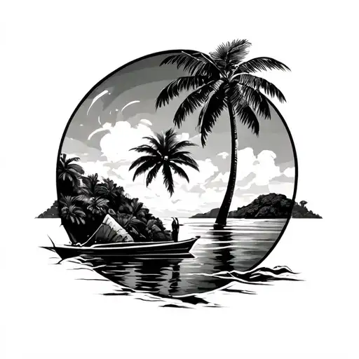 Aruba and Haiti land together tattoo design idea