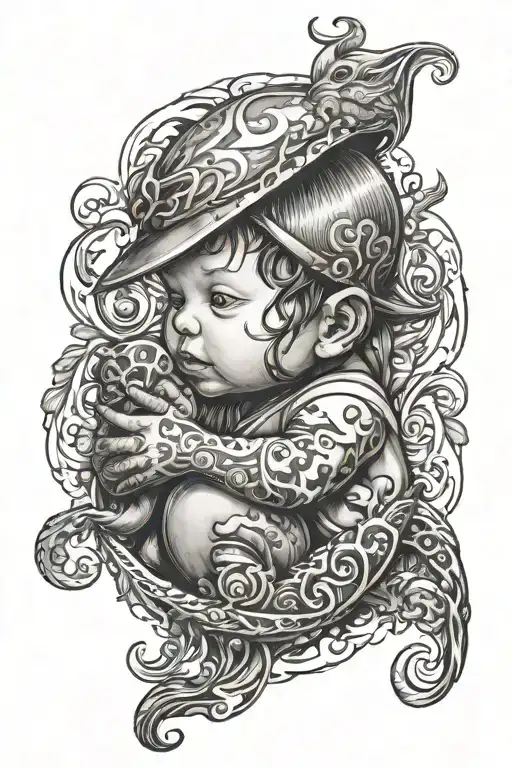 first born baby boy tattoo design idea
