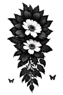 flowers butterfly's bees fairy tattoo design idea