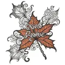 name tattoo and maple leaf below it  tattoo design idea