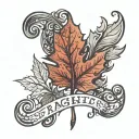 name tattoo and maple leaf below it  tattoo design idea