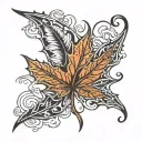 name tattoo and maple leaf below it  tattoo design idea