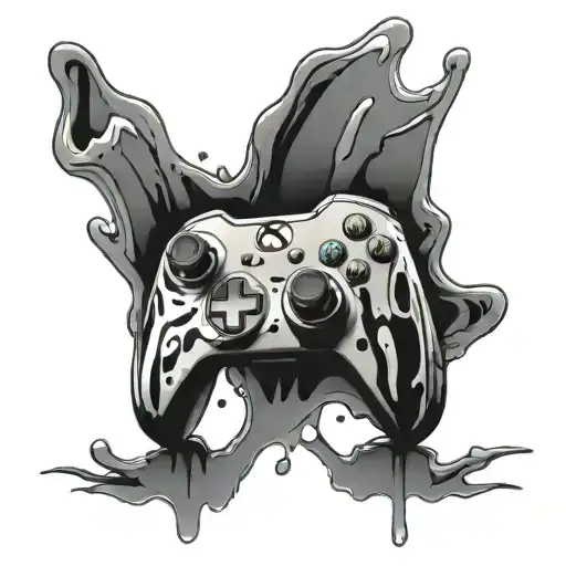 Xbox controller melting away tattoo design idea