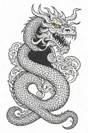 Dragon with a rams head tattoo design idea