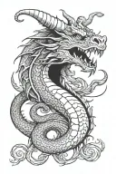 Dragon with a rams head tattoo design idea