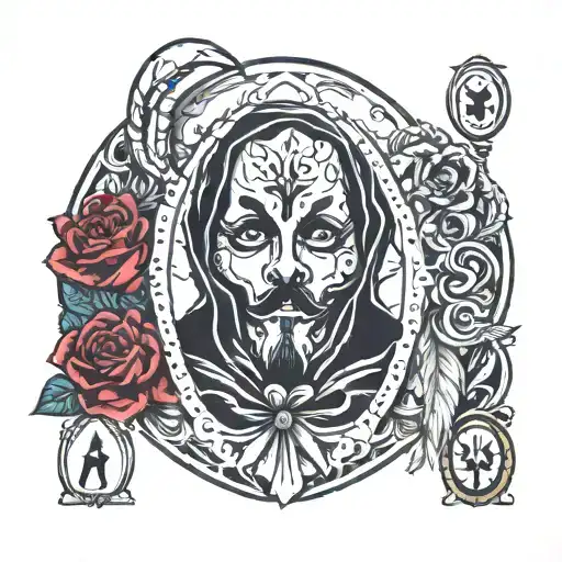ghostface tarot card tattoo design idea