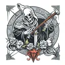 ghostface tarot card tattoo design idea