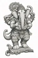 laos buddhism include elephant adorned with traditional tattoo design idea