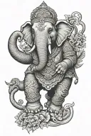 laos buddhism include elephant adorned with traditional tattoo design idea