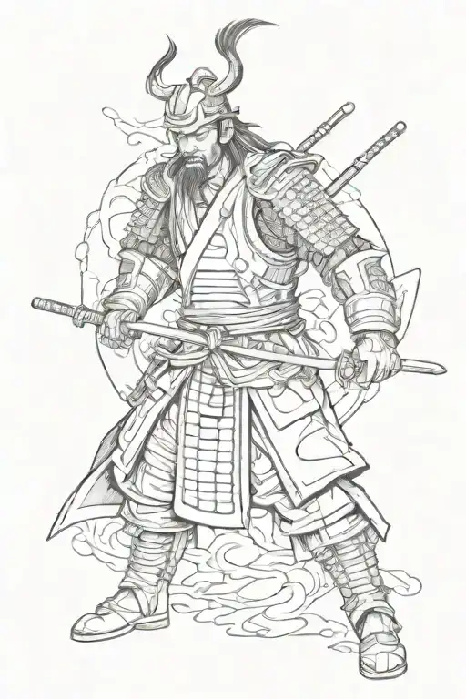 Japanese samurai warrior tattoo design idea