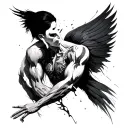 Blackout with negative and fluency spaces I agreed to the anatomy for the left arm tattoo design idea
