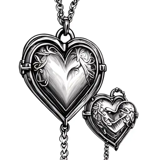 3 hearts in a row turned into lockets  tattoo design idea