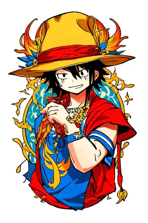 ace one piece anime tattoo design idea