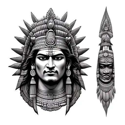 itzamna mayan god tattoo design idea