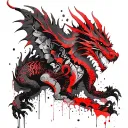 mechanical dragon tattoo design idea