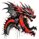 mechanical dragon tattoo design idea