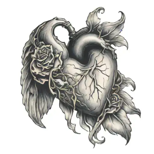 eris holding heart symbolizing love tattoo design idea