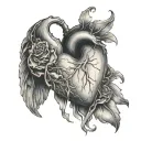 eris holding heart symbolizing love tattoo design idea