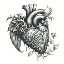eris holding heart symbolizing love tattoo design idea