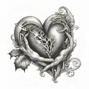 eris holding heart symbolizing love tattoo design idea