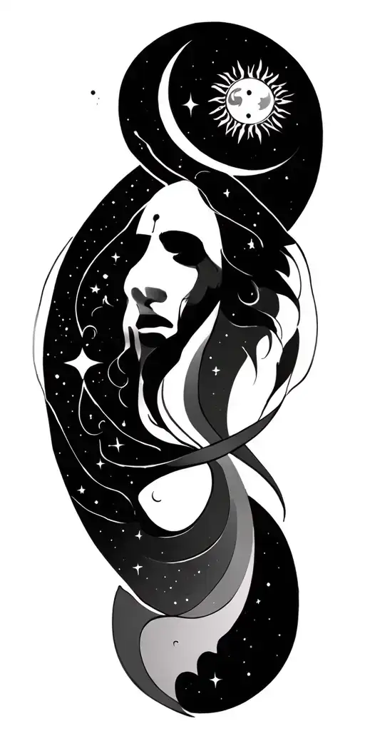 Make a tattoo for a Gemini,Virgo ascendant, sun in gemini, moon in cancer, mercury in taurus, venus in aries, jupiter in tattoo design idea