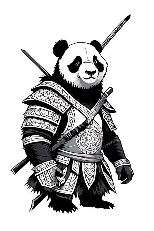 Panda Warrior tattoo design idea