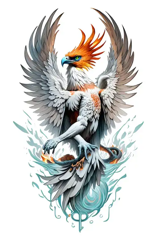 phoenix rising from the ashes tattoo design idea