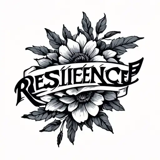 "resilience " Greek Band tattoo design idea
