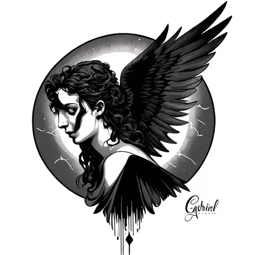 Gabriel Angel tattoo design idea