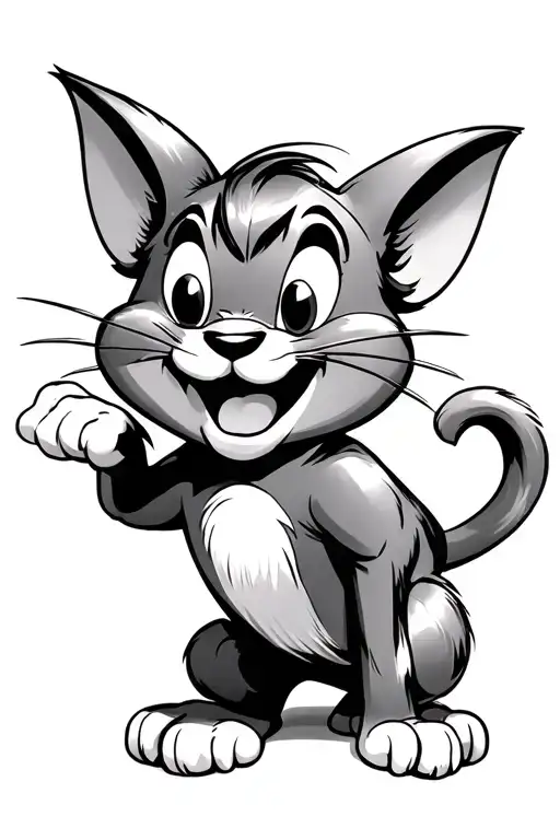 tom and Jerry cartoon tattoo design idea