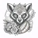 lemur tattoo design idea