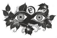 eye of ra and hibiscus flowers tattoo design idea