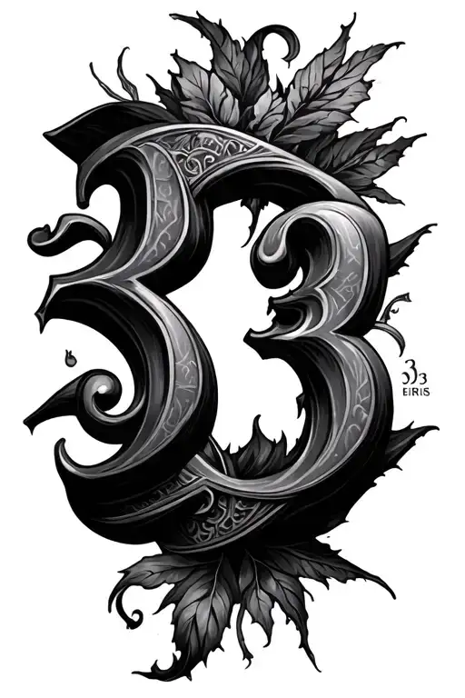Quocumque ieris, ibi eris with the number 33 integrated tattoo design idea