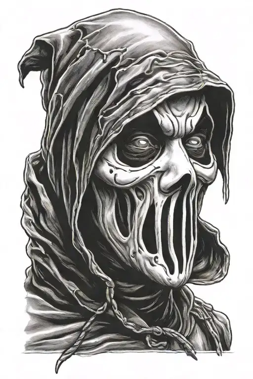 Ghostface mask from Scream tattoo design idea