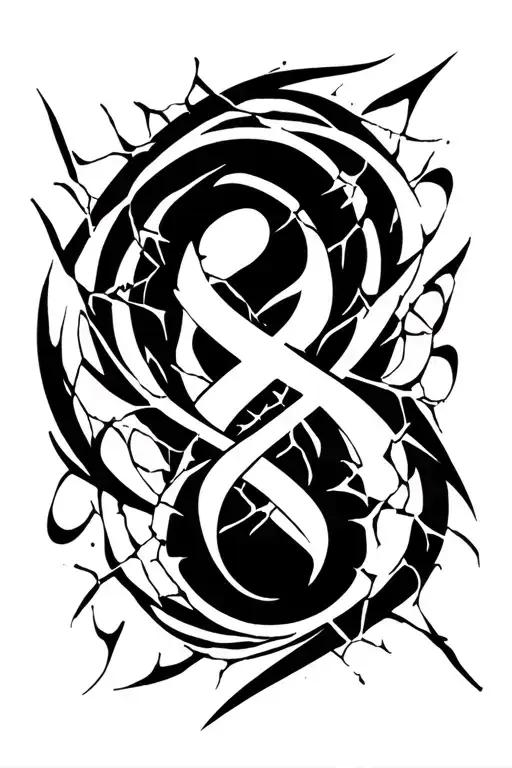 Small tattoo on the side of the neck (infinity symbol inside a broken circle) = rebellion against time. tattoo design idea