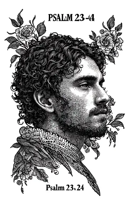 psalm 23:4 tattoo design idea