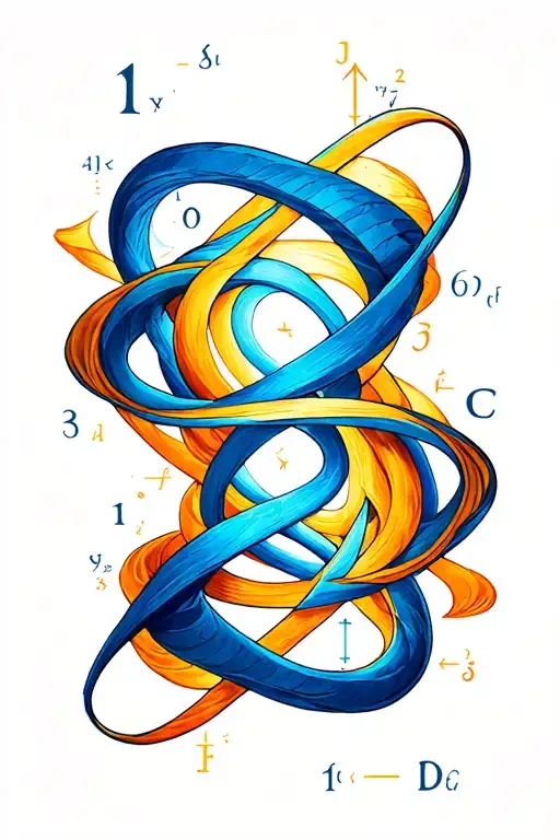 vortex maths intertwined with golden ratio tattoo design idea