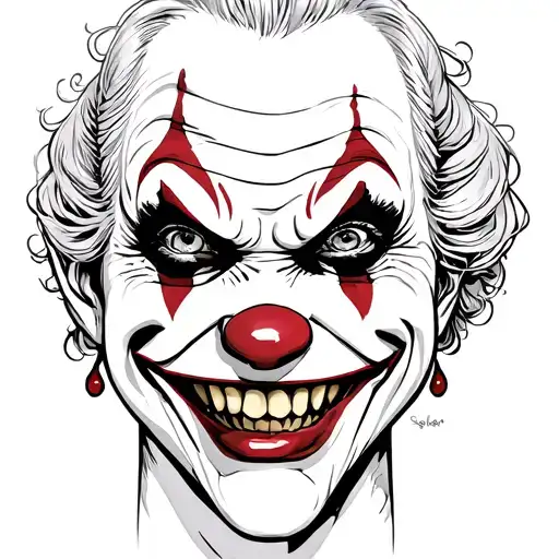 Killer clown tattoo design idea