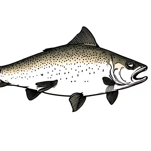 Chris Brown Trout swimming tattoo design idea