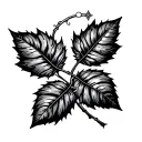 Ivy leaves, Aquarius constellation intertwined tattoo design idea