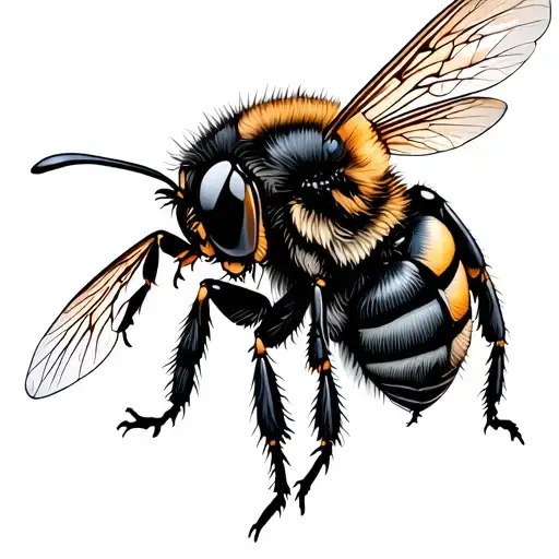 "Steady and health" Bee tattoo design idea