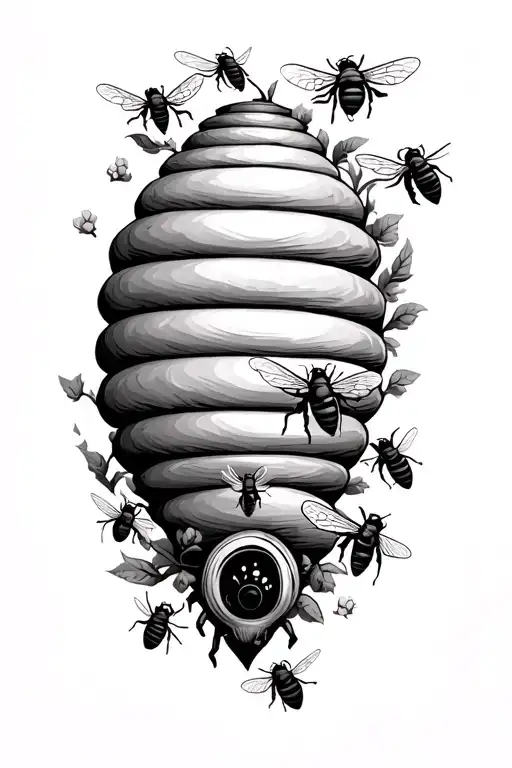 a beehive with bees around it some unique tattoo design tattoo design idea