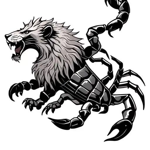 Scorpion And Lion tattoo design idea