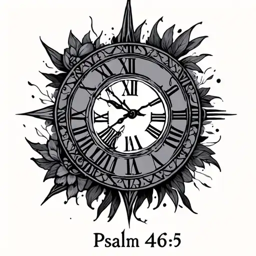 psalm 46:5 roman numerals tattoo design idea