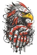 knuckle duster with eagle tattoo design idea