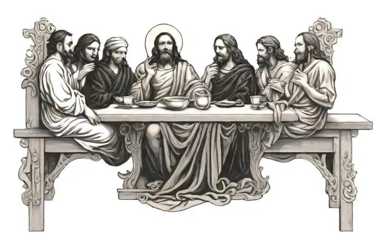 the last supper tattoo design idea