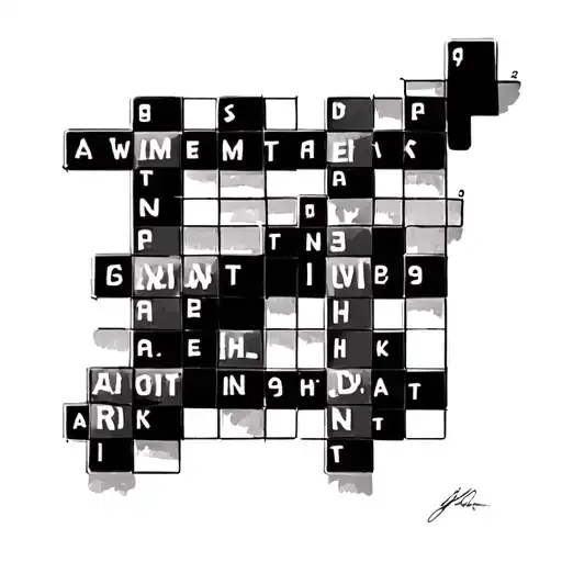 Crossword Puzzle tattoo design idea