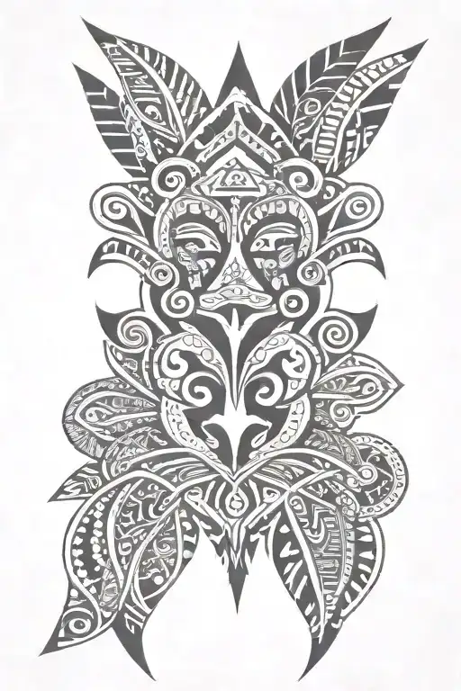 tribal style tattoo featuring African patterns inspired tattoo design idea