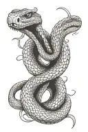 python snake ready to bite tattoo design idea